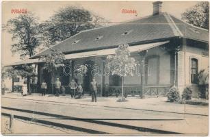1909 Palics, Palic; vasútállomás. Leporelló. Menczel Mihály kiadása / railway station. leporellocard