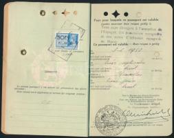 1938 Belga Királyság által kiállított fényképes útlevél, Fülöp-szigeteki bélyegzéssel / Belgian pass...