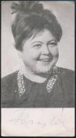 Fónay Márta (1914-1994) színésznő aláírása az őt ábrázoló képen