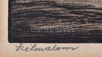 Conrád Gyula (1877-1959): Szélmalom, 1925. Rézkarc, papír, jelzett, paszpartuban, 29,5×35 cm