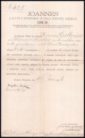 1884 Csernoch János (1852-1927) leendő esztergomi érsek, bíboros aláírása egyházi iraton