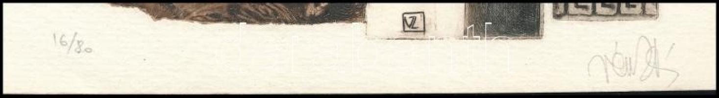 Vén Zoltán (1941-): Dr. Katona Gábor Kiklász kalandozásaim MCMLXXIX (erotikus kisgrafika). Rézkarc, ...