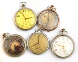 15 darabos, működő zsebórából álló gyűjtemény, néhányon kisebb szépséghibákkal