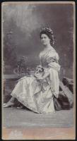 cca 1900 Rónai Dénes, Eger női kabinetfotó 11x16 cm