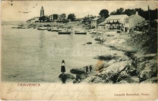 1902 Crikvenica, Cirkvenica; part, csónakok, gyerekek / coast, boats, children. Leopold Rosenthal (EK)