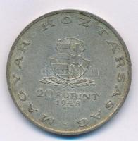 1948. 20Ft Ag "Táncsics" T:2 patina Adamo EM3