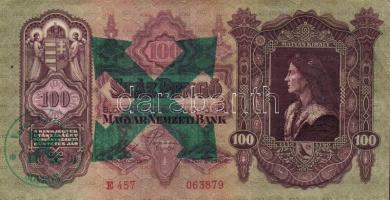 1930-41. 10P, 20P, 50P, 100P zöld "Városi Pártvezető-Sopron" bélyegzővel + zöld nyilaskere...