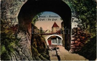 Brassó, Kronstadt, Brasov; Várkert sétány. Grünfeld Vilmos kiadása / Graft / Aleea Dupa ziduri / castle promenade (EK)