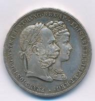 Ausztria 1879. 2G Ag "I. Ferenc József és Erzsébet királynő / Ezüstlakodalom" Bécs T:2 kis ph. / Austria 1879. 2 Gulden Ag "Franz Joseph and Elisabeth / Silver Jubilee" Vienna C:XF small edge error Krause X#M5