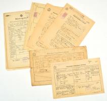 cca 1930-1945 20 db születési, házassági stb. anyakönyvi kivonat