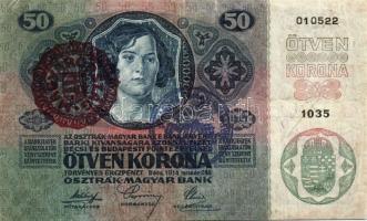 1902-14. 50K (1x), 100K (1x), 1000K (3x) mindegyik klf bélyegzőkkel vagy fny-sal T:II,II/III