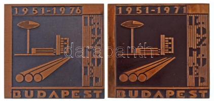 1971. 1951-1971 KÖZMŰÉP Budapest Br plakett (80x75mm) + 1976. 1951-1976 KÖZMŰÉP Budapest Br plakett (80x75mm) T:1