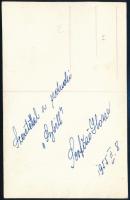 1955 Serfőző Ilona (1926-1988) színésznő aláírása az őt ábrázoló fotó hátoldalán