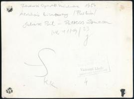 1954 Juhász Pál és Petress Zsuzsa aláírása az őket operettszínházi szereplésükön ábrázoló fotón, fot...