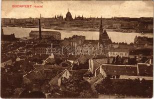 1913 Budapest I. Látkép, Országház, Parlament. Szabó Sándor kiadása (fl)