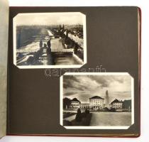 cca 1930-1940 fotók München városáról, 16 db, dombornyomatos vászon fotóalbumban, 9x7 és 9,5x7 közöt...