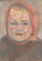 Nagy jelzéssel: Kislány. Vegyes technika, karton, üvegezett keretben, 34x34 cm