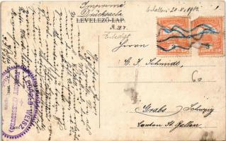 1912 Pozsony, Pressburg, Bratislava; Stefánia út, villamos, hirdetőoszlop, Kohn József üzlete. Leopo...