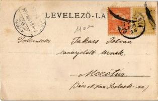 1903 Selmecbánya, Banská Stiavnica; Óvár este / old castle at night. Art Nouveau  (EK)