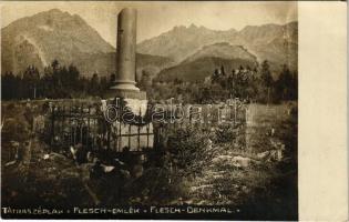 1917 Tátraszéplak, Tatranska Polianka, Westerheim (Tátra, Vysoké Tatry); Flesch Emlék / Denkmal / monument. photo (EK)