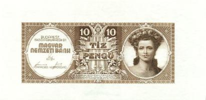 1943. 10P (tervezet) eredeti nyomólemezzel történt későbbi utánnyomata. Csak igen kevés példány készült belőle! T:I