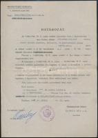 1946-1948 Jakab László ezredes közszolgálatból való elbocsátása (1946) és a fellebbezés elutasítását tartalmazó (1948) okmányok, 2 db, hajtva, de jó állapotban