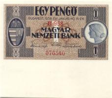 1938. 1P alsó széles ívszéllel T:II+ Csak egyszer hajtva!