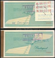1965 2 db MALÉV repülőjegy + 3 db egyéb kártya