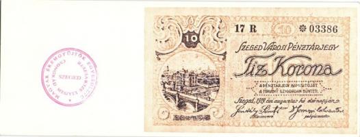 Szeged 1919. 10K kartonpapíron lévő másolata, mint "MÉE" 9. Vándorgyűlésének vacsorai megh...