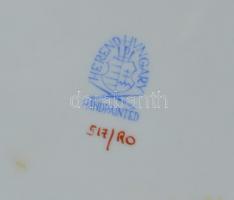 Herendi Rotschild mintás süteményes tányér. Kézzel festett, jelzett, hibátlan. d: 20 cm