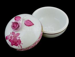 Herendi Apponyi mintás, rózsás bonbonniere. Kézzel festett, jelzett, egy minimális lepattanással a r...