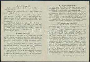 cca 1938 Harcgáz-betegségek elsősegély táblázata a Magyar Vöröskereszt Egylet 2 lapos kiadványa, 4 f...