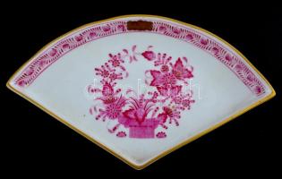 Herendi Indiai kosár mintás csontos tálkák 3db. Kézzel festett, jelzett, hibátlan 16x9 cm