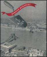 1945 Rebuild Budapest. Bp., 1945, Municipal Tourist Office. A tipográfia Kozma Lajos munkája. Fekete-fehér képekkel gazdagon illusztrált nyomtatvány a romos Budapestről. Manninger János (1901-1946) fotóival. Kiadói papírkötés, szakadt gerinccel.