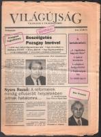1989 Világújság - Válogatás a világsajtóból. Az MTI és a Magyar Posta hetilapja. Próbaszám. Ritka! Lap szélén kisebb szakadásokkal.