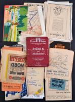 cca 1920-40 32 db francia nyelvű, Franciaországi utazási prospektus, szórólap, térkép, részben autós és vasúti.