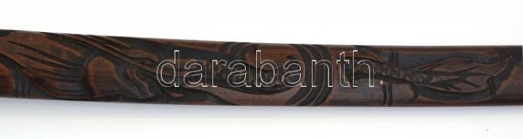 Dekoratív sárkány fejes faragott markolatú kard fa hüvellyel 91 cm