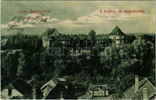 1909 Borosjenő, Ineu; Rákóczi vár madártávlatból. W.L. Bp. 5407. Kiadja Ungár J. / castle