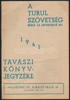 1941 Turul Szövetség Könyv- és Lapterjesztő Kft. tavaszi könyvjegyzéke, 8 p