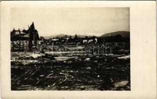 1917 San Giovanni di Nazzaro nach der Explosion / WWI Austro-Hungarian K.u.K. military, Italian townscape after the explosion, ruins. photo