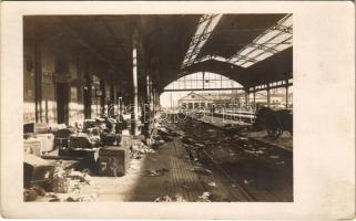 1917 Bahnhof Udine / WWI Austro-Hungarian K.u.K. military, railway station of Udine, ruins. photo (EK)
