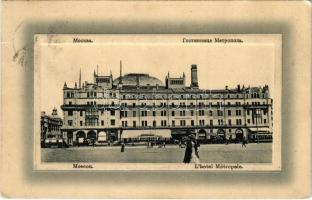 Moscow, Moscou; Hotel Metropole, trams