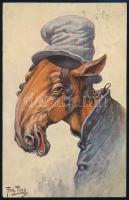 1911 Jewish horse-man, mocking Judaica art postcard. T.S.N. Serie 1215. (6. Dess) s: Arthur Thiele (r)