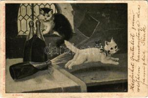 Prosit! Cats. Fr. A. Ackermann Kunstverlag Künstlerpostkarte No. 1174. s: A. Dreher (small tear)