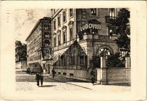 1936 Roma, Rome; Hotel Ludovisi advertising art postcard (EK)