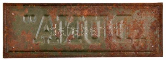 "Duna" zománcozott fém tábla, rozsdás, 6,5×18,5 cm