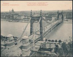cca 1900 Budapest, Erzsébet híd, nyomtatvány, 14×18 cm