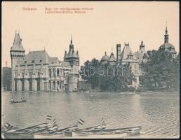 cca 1900 Budapest, Vajdahunyad vára, Mezőgazdasági Múzeum, nyomtatvány, 14×18 cm