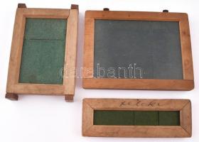 3 db különböző méretű negatív fa szárító, egyik üvegezett, 7x20,5 cm, 12,5x19,5 cm, 21,5x16 cm