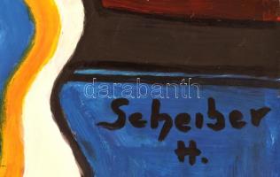 Scheiber jelzéssel: Hölgy. Olaj, papír. 42×29,5 cm